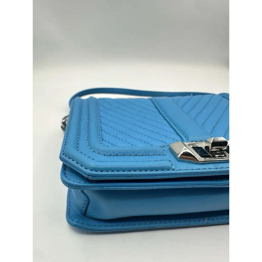 Rebecca Minkoff Chevron Quilted Small Love Crossbody Bag Marina NWT